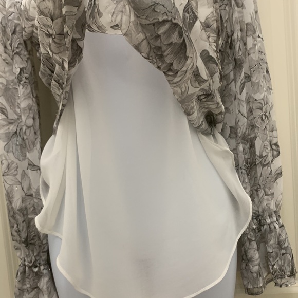 WHBM Sz.10 floral great/white printed blouse - Picture 10 of 14